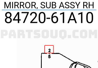 Suzuki 8472061A10 MIRROR, SUB ASSY RH