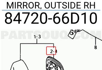 Suzuki 8472066D10 MIRROR, OUTSIDE RH
