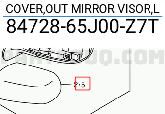 Suzuki 8472865J00Z7T COVER,OUT MIRROR VISOR,L