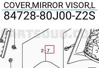 Suzuki 8472880J00Z2S COVER,MIRROR VISOR,L