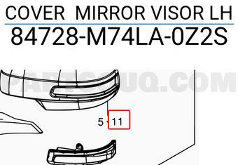 Suzuki 84728M74LA0Z2S COVER MIRROR VISOR LH