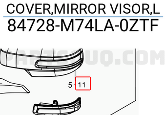 Suzuki 84728M74LA0ZTF COVER,MIRROR VISOR,L