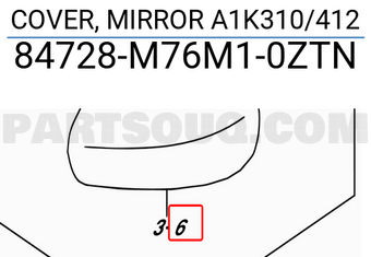 Suzuki 84728M76M10ZTN COVER, MIRROR A1K310/412