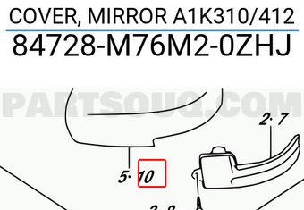 Suzuki 84728M76M20ZHJ COVER, MIRROR A1K310/412