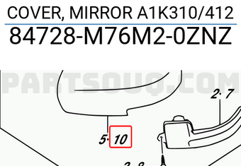 Suzuki 84728M76M20ZNZ COVER, MIRROR A1K310/412