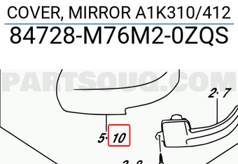 Suzuki 84728M76M20ZQS COVER, MIRROR A1K310/412