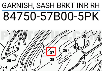 Suzuki 8475057B005PK GARNISH, SASH BRKT INR RH