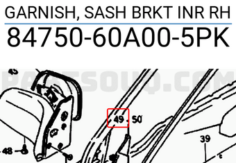 Suzuki 8475060A005PK GARNISH, SASH BRKT INR RH