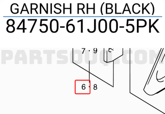 Suzuki 8475061J005PK GARNISH RH (BLACK)