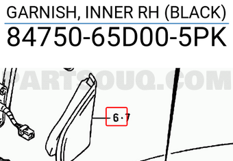 Suzuki 8475065D005PK GARNISH, INNER RH (BLACK)
