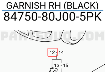 Suzuki 8475080J005PK GARNISH RH (BLACK)