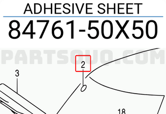 Suzuki 8476150X50 ADHESIVE SHEET