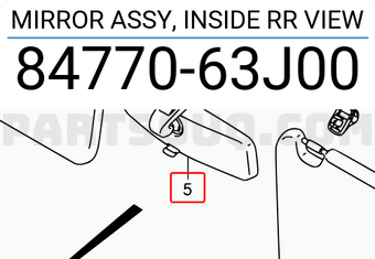 Suzuki 8477063J00 MIRROR ASSY, INSIDE RR VIEW