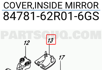 Suzuki 8478162R016GS COVER,INSIDE MIRROR