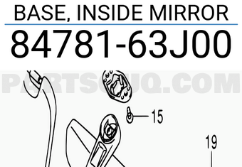 Suzuki 8478163J00 BASE, INSIDE MIRROR
