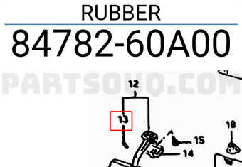 Suzuki 8478260A00 RUBBER