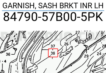 Suzuki 8479057B005PK GARNISH, SASH BRKT INR LH