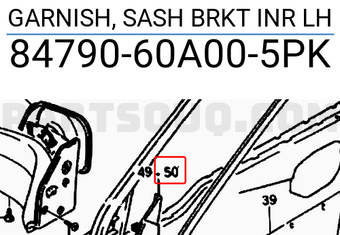 Suzuki 8479060A005PK GARNISH, SASH BRKT INR LH