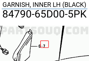 Suzuki 8479065D005PK GARNISH, INNER LH (BLACK)