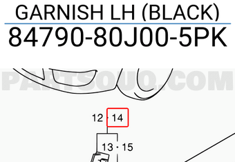 Suzuki 8479080J005PK GARNISH LH (BLACK)