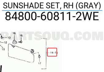Suzuki 84800608112WE SUNSHADE SET, RH (GRAY)