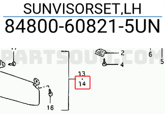 Suzuki 84800608215UN SUNVISORSET,LH