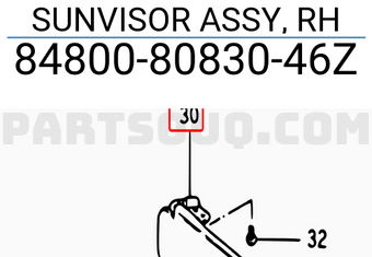 Suzuki 848008083046Z SUNVISOR ASSY, RH