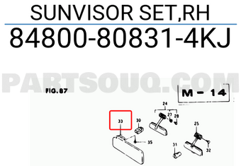 Suzuki 84800808314KJ SUNVISOR SET,RH