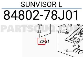 Suzuki 8480278J01 SUNVISOR L