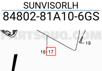 Suzuki 8480281A106GS SUNVISORLH