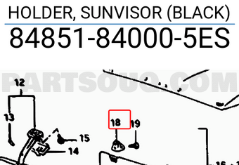 Suzuki 84851840005ES HOLDER, SUNVISOR (BLACK)