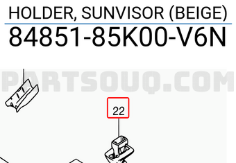 Suzuki 8485185K00V6N HOLDER, SUNVISOR (BEIGE)