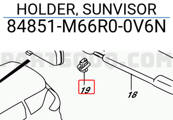 Suzuki 84851M66R00V6N HOLDER, SUNVISOR