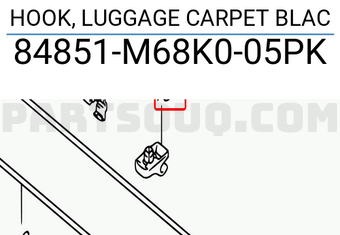 Suzuki 84851M68K005PK HOOK, LUGGAGE CARPET BLAC