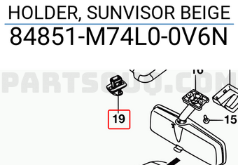 Suzuki 84851M74L00V6N HOLDER, SUNVISOR BEIGE