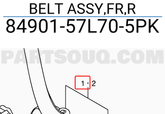 Suzuki 8490157L705PK BELT ASSY,FR,R