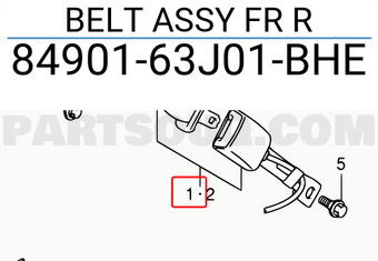 Suzuki 8490163J01BHE BELT ASSY FR R