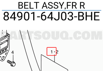 Suzuki 8490164J03BHE BELT ASSY,FR R