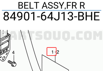 Suzuki 8490164J13BHE BELT ASSY,FR R