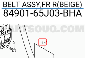 Suzuki 8490165J03BHA BELT ASSY,FR R(BEIGE)