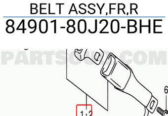 Suzuki 8490180J20BHE BELT ASSY,FR,R
