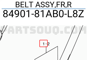 Suzuki 8490181AB0L8Z BELT ASSY,FR,R