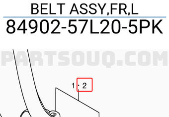 Suzuki 8490257L205PK BELT ASSY,FR,L