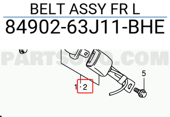 Suzuki 8490263J11BHE BELT ASSY FR L
