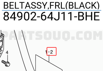 Suzuki 8490264J11BHE BELTASSY,FRL(BLACK)