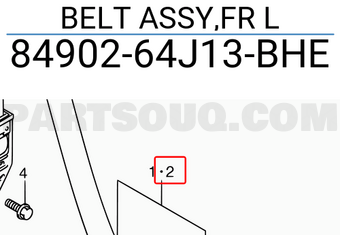 Suzuki 8490264J13BHE BELT ASSY,FR L