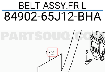 Suzuki 8490265J12BHA BELT ASSY,FR L