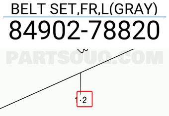 Suzuki 8490278820 BELT SET,FR,L(GRAY)