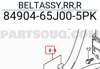 Suzuki 8490465J005PK BELTASSY,RR,R