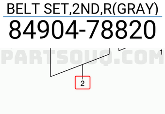 Suzuki 8490478820 BELT SET,2ND,R(GRAY)